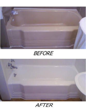 Almond Cast Iron Bathtub recoated to White