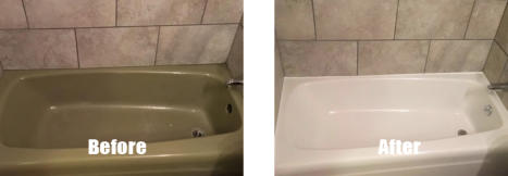 Green Cast Iron Tub Resurfaced to White